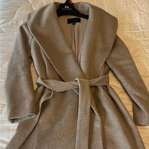 Shawl collar wrap winter coat